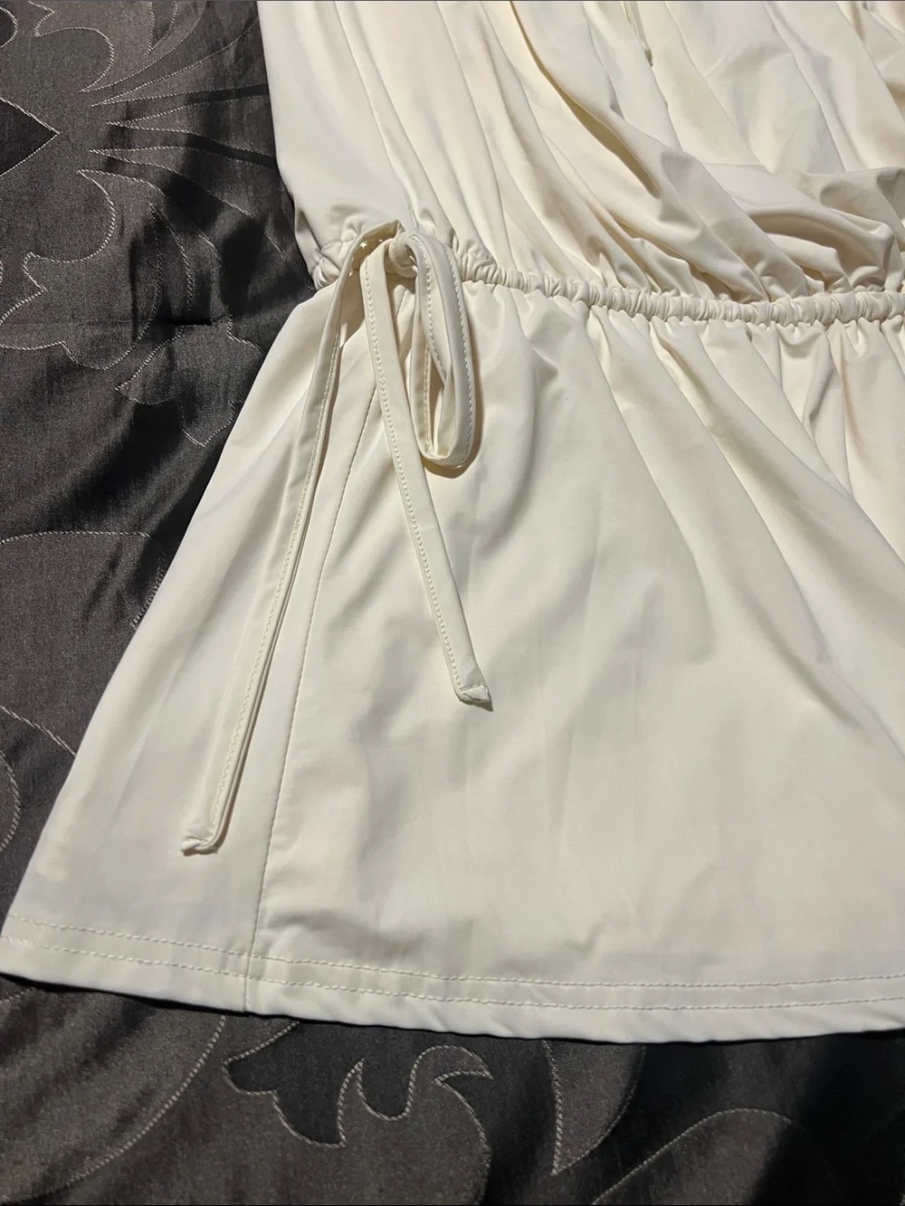 NWT Peppermayo Leighton Strapless Mini Dress Ivory Cream Drawstring Women’s XS/S - Picture 4 of 14